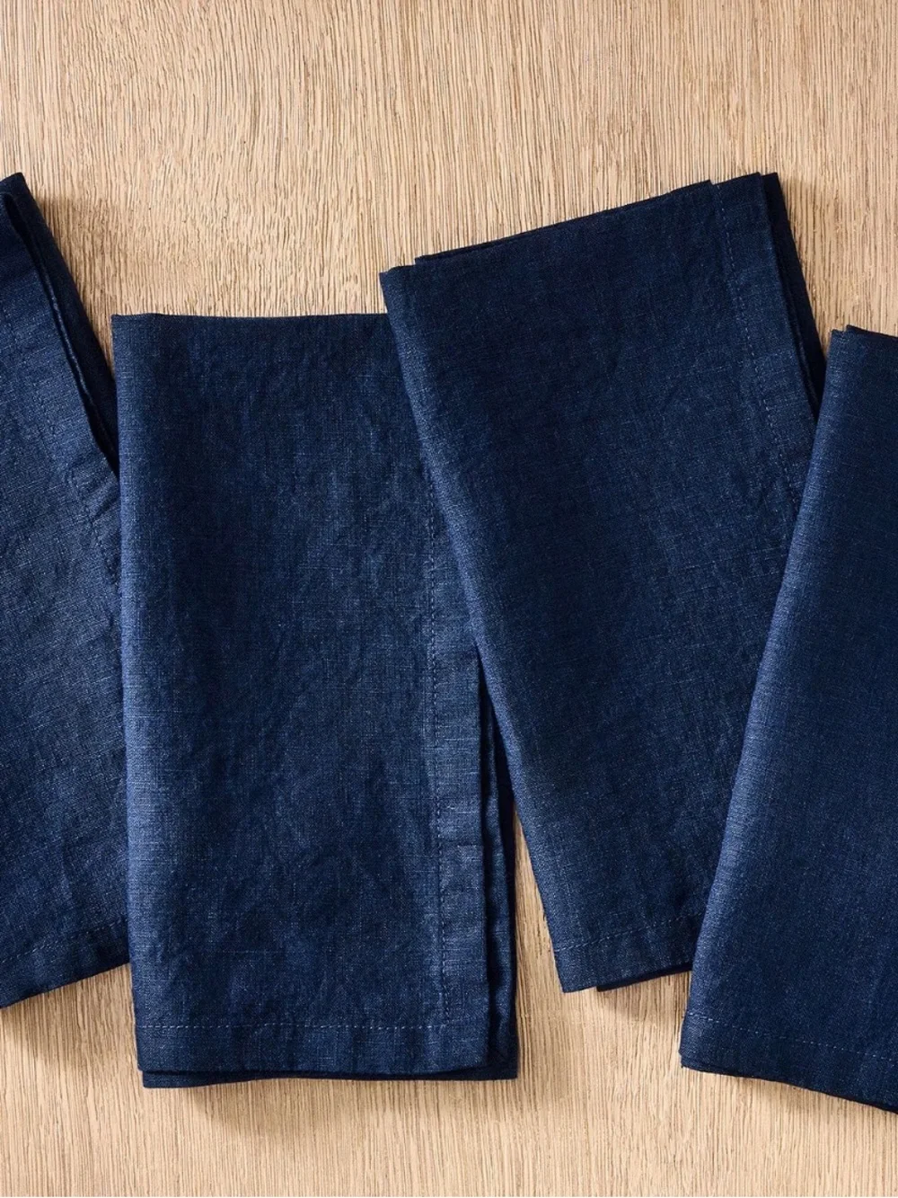 West Elm Euro Linen Napkins - Set 4, Midnight Blue